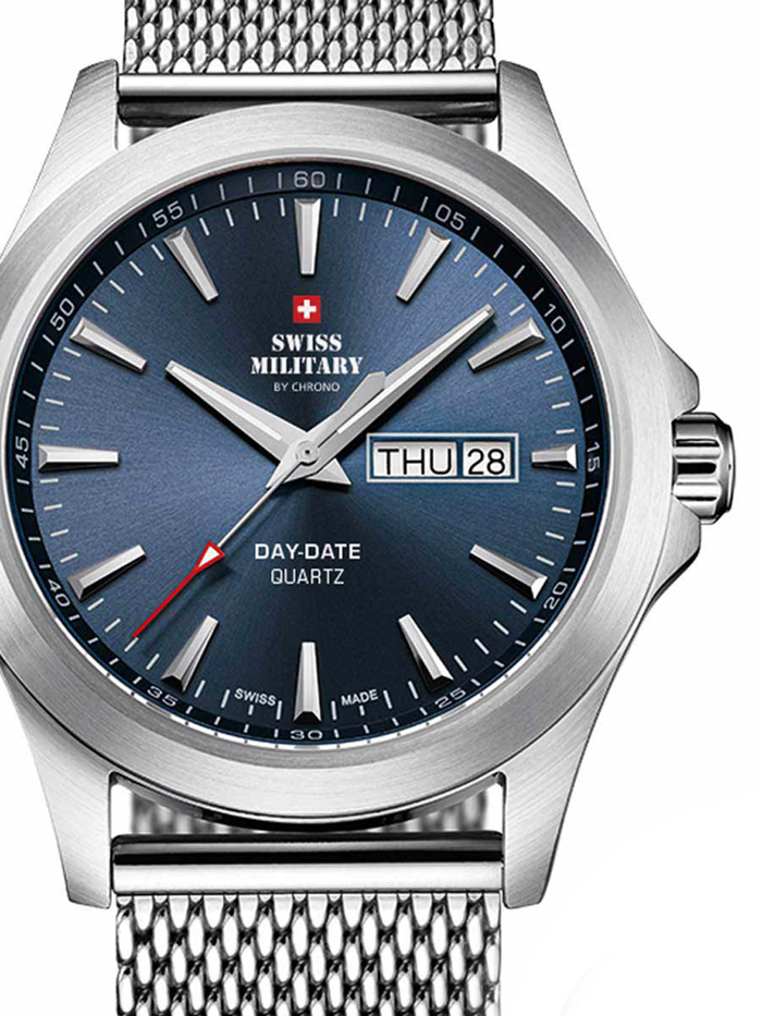 Swiss Military by Chrono Roloi Batarias me Asimi Metalliko Brasele SMP36040.03