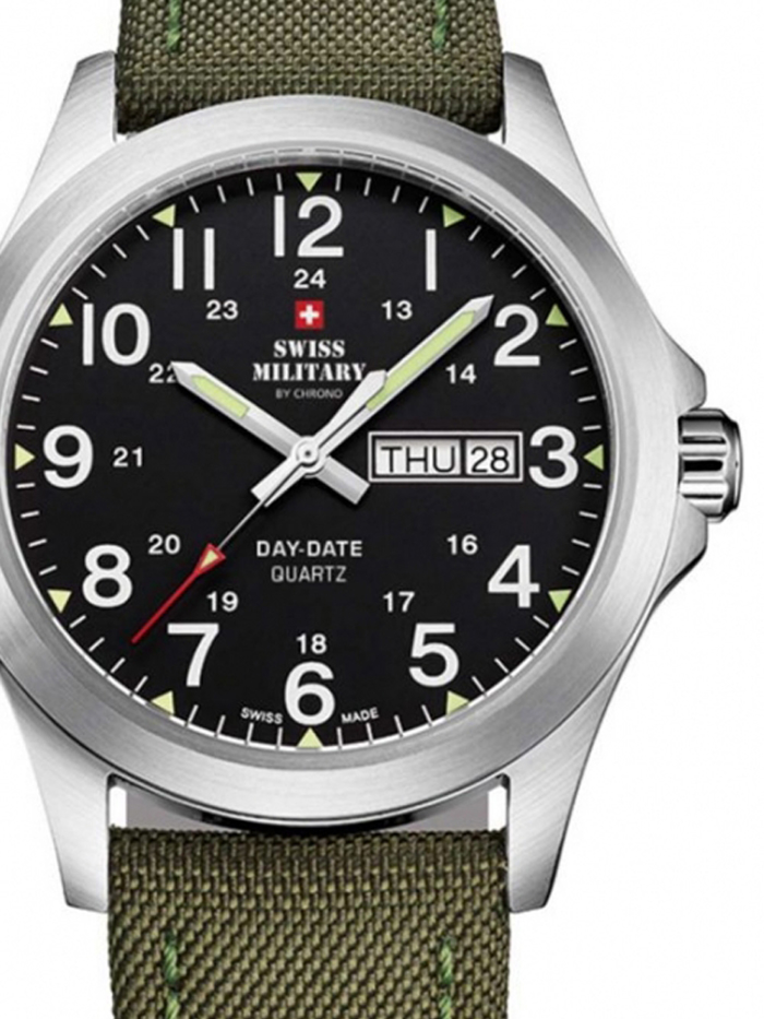 Swiss Military by Chrono Roloi Batarias me Prasino ufasmatino Louraki SMP36040.05