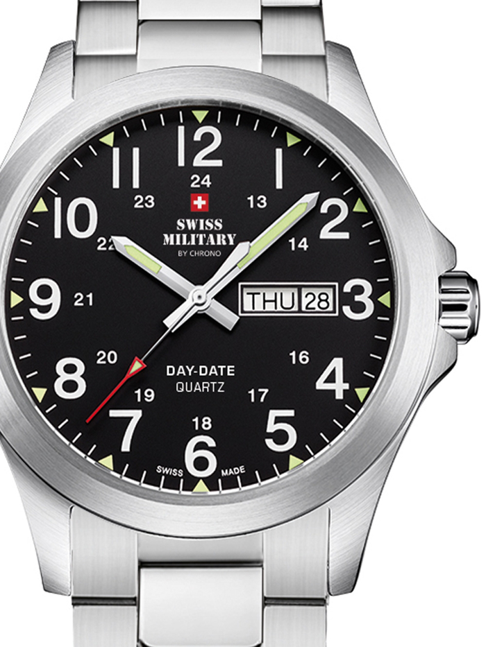 Swiss Military by Chrono Roloi Batarias me Asimi Metalliko Brasele SMP36040.25