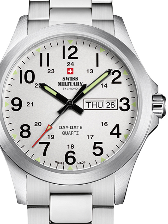 Swiss Military by Chrono Roloi Batarias me Asimi Metalliko Brasele SMP36040.26