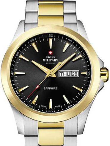 Swiss Military by Chrono Ρολόι Μπαταρίας με Χρυσό / Ασημί Μεταλλικό Μπρασελέ SMP36040.27