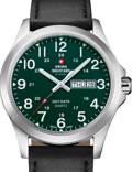 Swiss Military by Chrono Roloi Batarias me Mavro Dermatino Louraki SMP36040.30