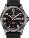 Swiss Military by Chrono Roloi Batarias me Mavro Kaoutsouk Louraki SMP36040.31