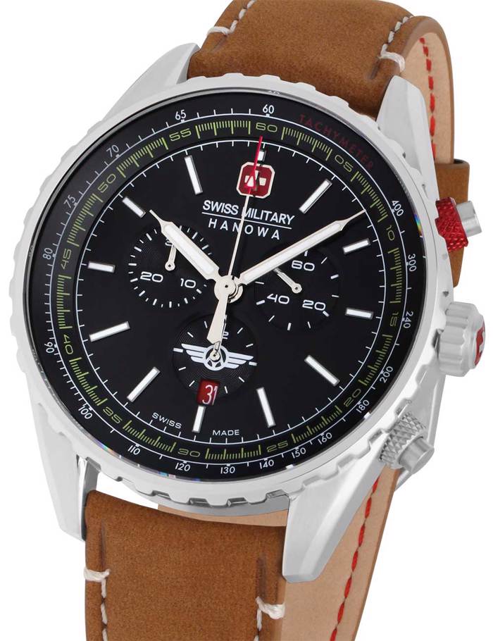 Swiss Military Hanowa Afterburn Roloi Xronogafos Batarias me Kafe Dermatino Louraki SMWGC0000301