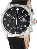Swiss Military Hanowa Thunderbolt Roloi Xronogafos Batarias me Mavro Dermatino Louraki SMWGI0000401