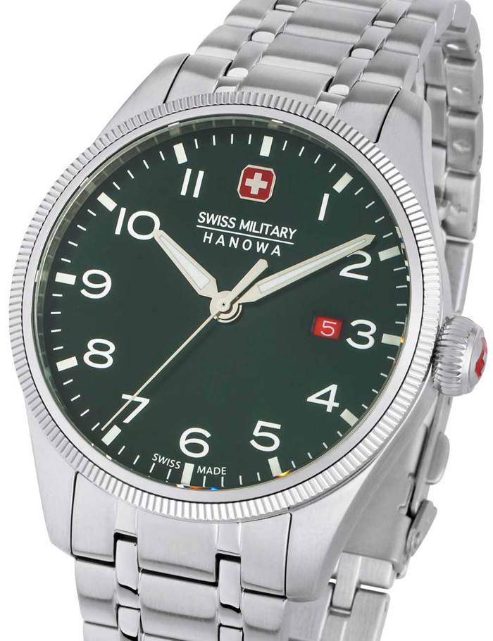 Swiss Military Hanowa Thunderbolt Roloi Batarias me Asimi Metalliko Brasele SMWGH0000803