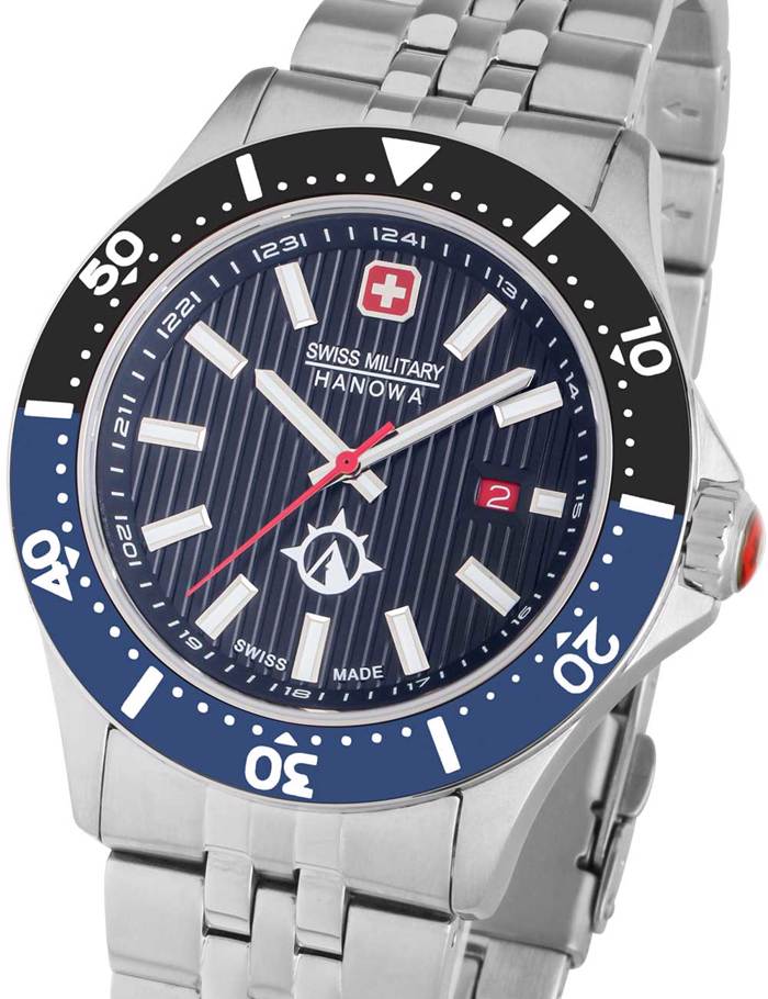 Swiss Military Hanowa Flagship X Roloi Batarias me Asimi Metalliko Brasele SMWGH2100603
