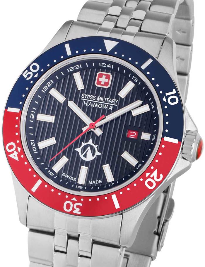 Swiss Military Hanowa Flagship X Roloi Batarias me Asimi Metalliko Brasele SMWGH2100604