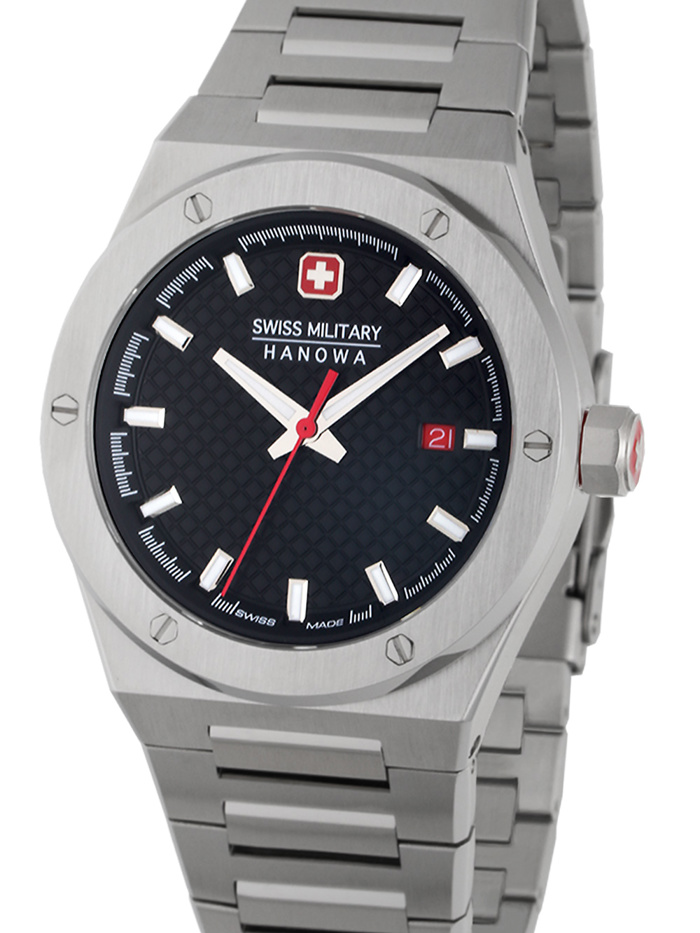 Swiss Military Hanowa Sidewinder Roloi Batarias me Asimi Metalliko Brasele SMWGH2101604
