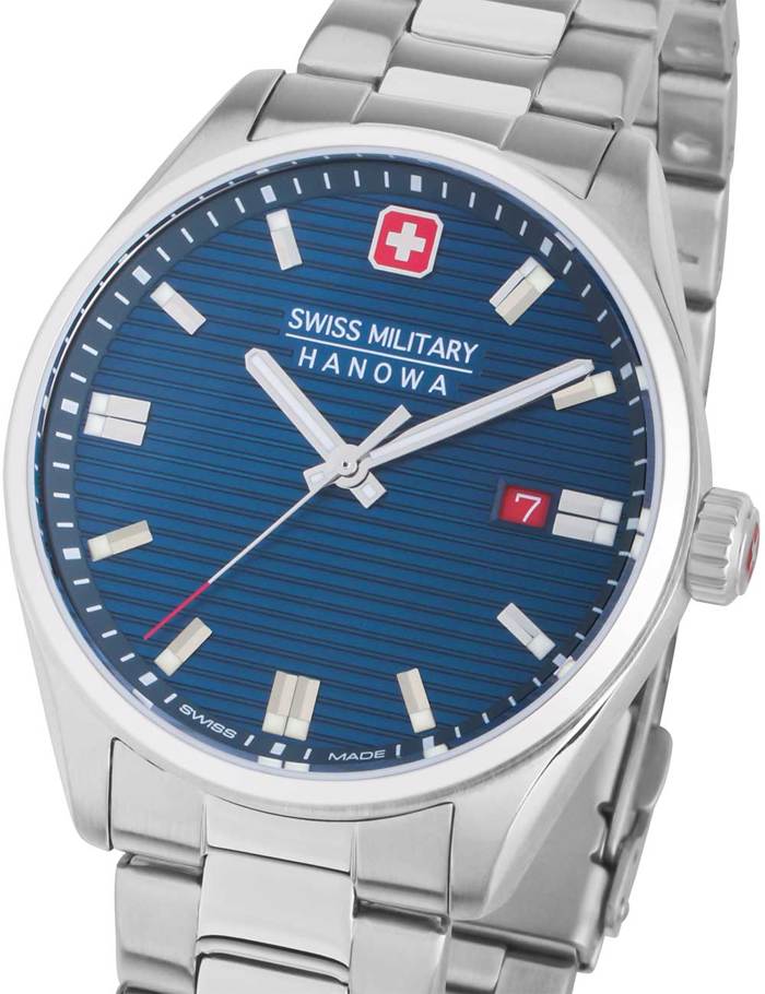 Swiss Military Hanowa Roadrunner Roloi Batarias me Asimi Metalliko Brasele SMWGH2200102