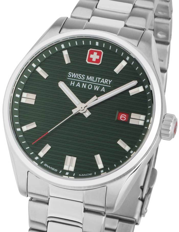 Swiss Military Hanowa Roadrunner Roloi Batarias me Asimi Metalliko Brasele SMWGH2200105