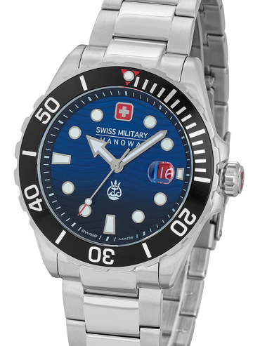 Swiss Military Hanowa Offshore Diver II Ρολόι Μπαταρίας με Ασημί Μεταλλικό Μπρασελέ SMWGH2200302