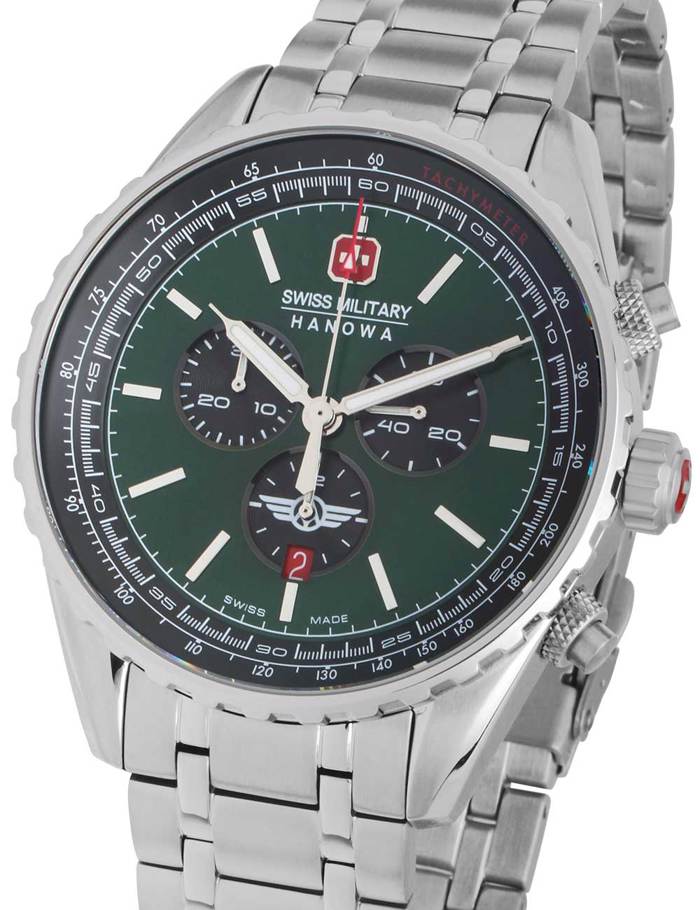 Swiss Military Hanowa Afterburn Roloi Xronogafos Batarias me Asimi Metalliko Brasele SMWGI0000307