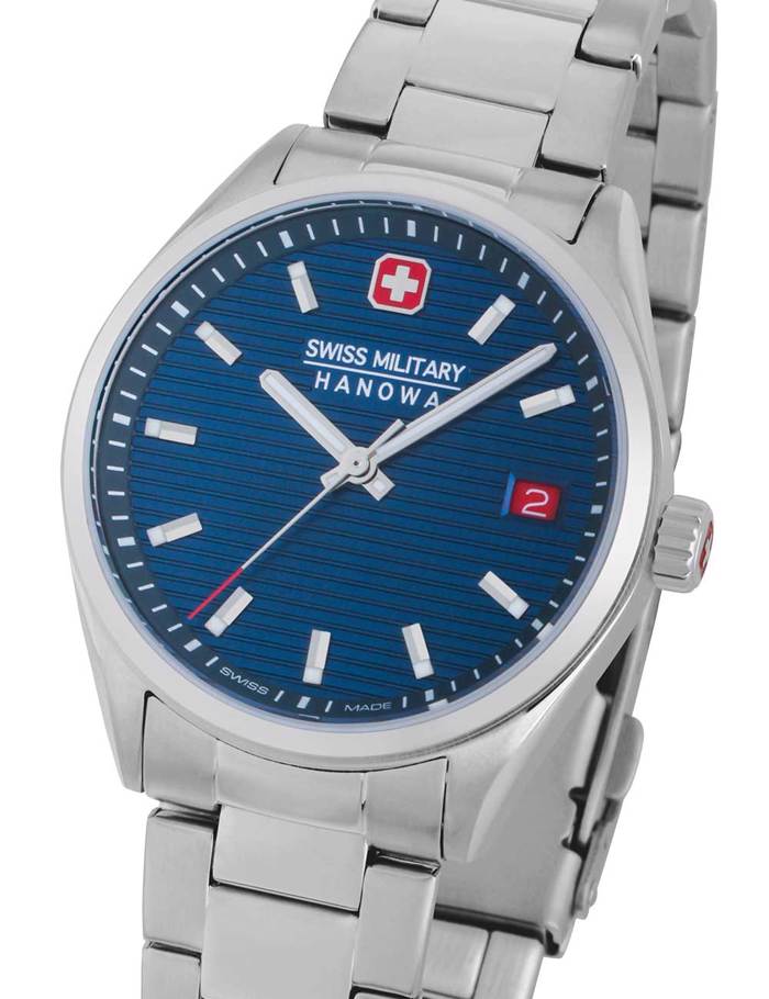 Swiss Military Hanowa Roadrunner Roloi Batarias me Asimi Metalliko Brasele SMWLH2200202
