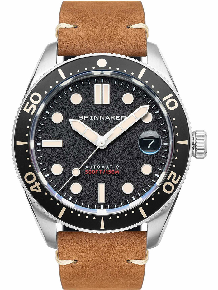 Spinnaker Croft Roloi Aftomato me Kafe Dermatino Louraki SP-5100-01