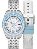 Spinnaker Fleuss GMT Roloi Aftomato me Asimi Metalliko Brasele kai Lefko Kaoutsouk Louraki SP-5120-22