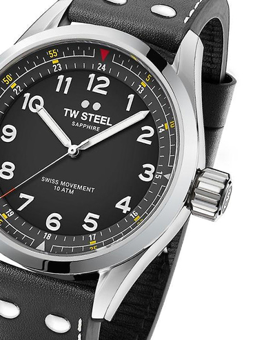 TW-Steel Volante Ρολόι Μπαταρίας με Μαύρο Δερμάτινο Λουράκι SVS103