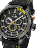 TW-Steel Fast Lane Limited Edition Roloi Xronogafos Batarias me Mavro Dermatino Louraki SVS207