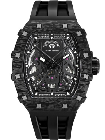 Tsar Bomba TB8207CF-01 Mens Watch Elementar Carbon Fiber Automatic 44mm 5ATM 