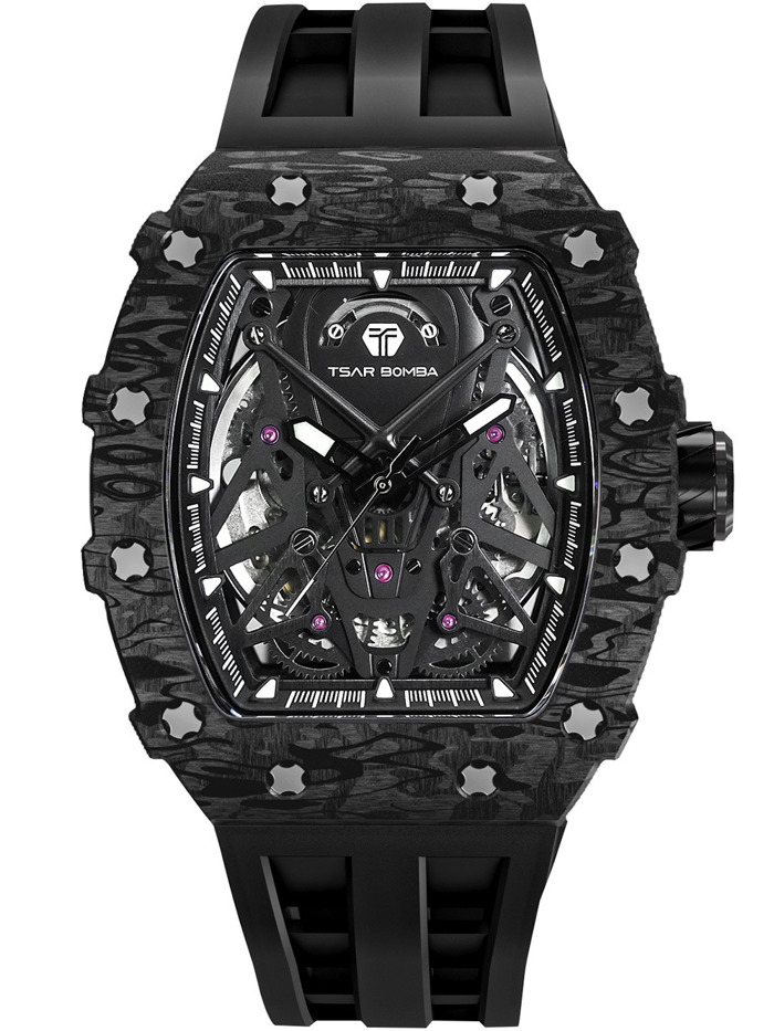 Tsar Bomba TB8207CF-01 Mens Watch Elementar Carbon Fiber Automatic 44mm 5ATM 