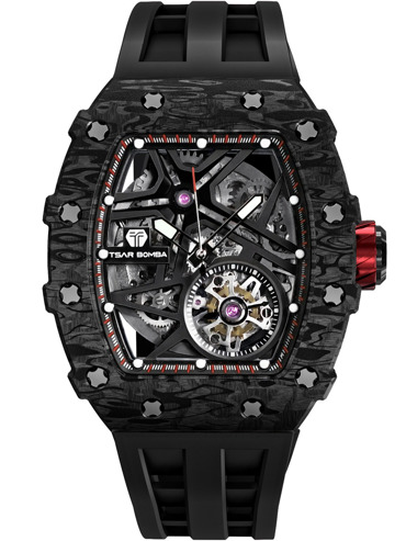 Tsar Bomba TB8209CF-01 Mens Watch Elementar Carbon Fiber Automatic 44mm 5ATM 