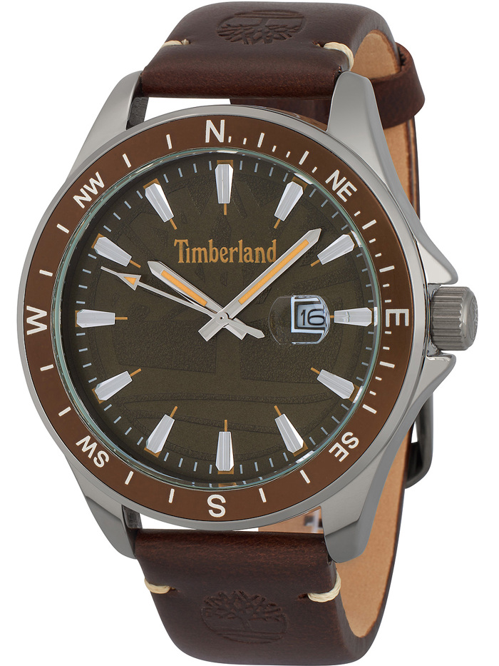 Timberland Swampscott Roloi Batarias me Kafe Dermatino Louraki TBL15941JYUK.53