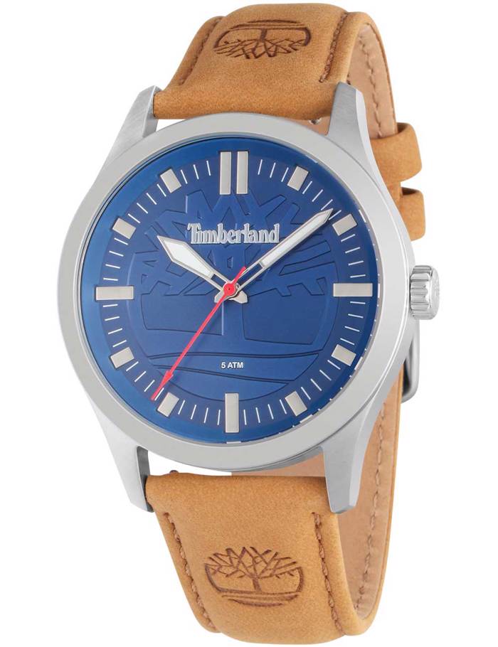 Timberland Rambush Roloi Batarias me Kafe Dermatino Louraki TDWGA0029603