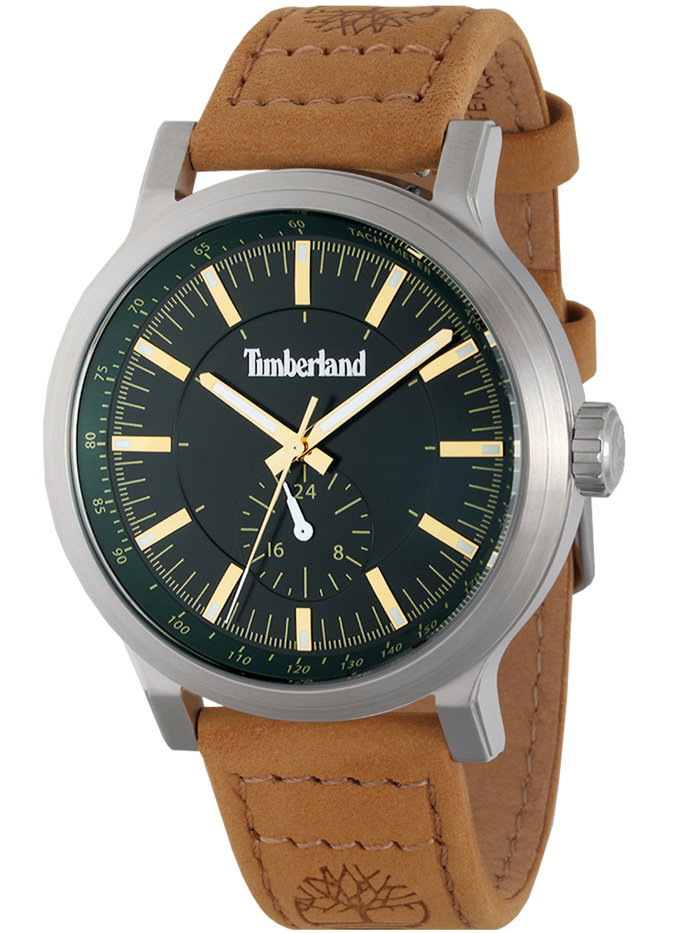 Timberland Driscoll Roloi Batarias me Kafe Dermatino Louraki TDWGF2231002