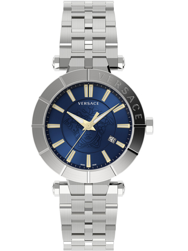 Versace V-Race Ρολόι Μπαταρίας με Ασημί Μεταλλικό Μπρασελέ VE2B00421