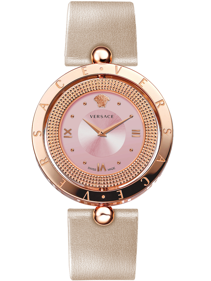 Versace Eon Roloi Batarias me Bez Dermatino Louraki VE7900420