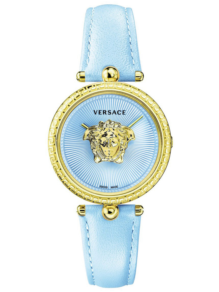 Versace Palazzo Empire Roloi Batarias me Ble Dermatino Louraki VECQ00918