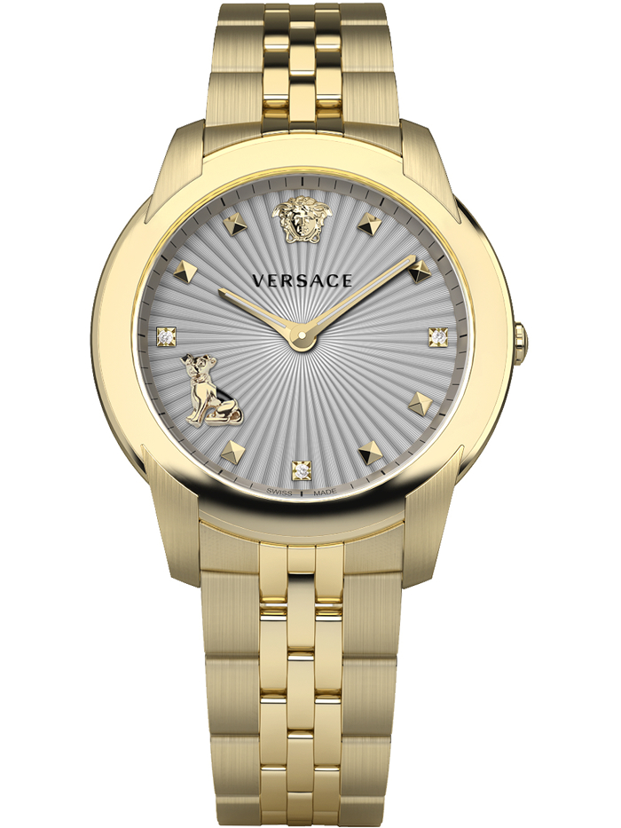Versace Audrey Roloi Batarias me Xruso Metalliko Brasele VELR01019