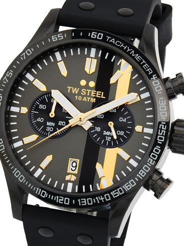 TW-Steel Volante Sport Ρολόι Χρονογράφος Μπαταρίας με Μαύρο Καουτσούκ Λουράκι VS122