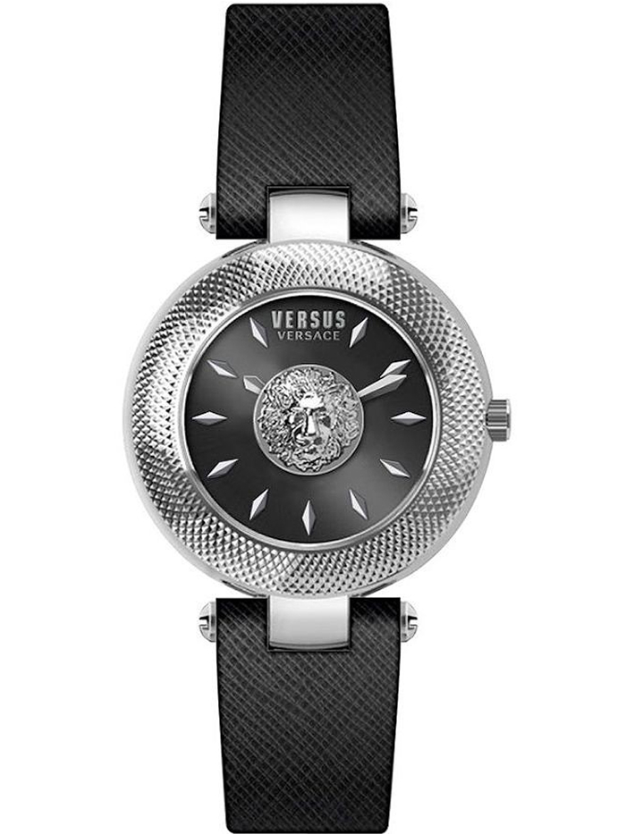 Versus by Versace Brick Lane Roloi Batarias me Mavro Dermatino Louraki VSP643820