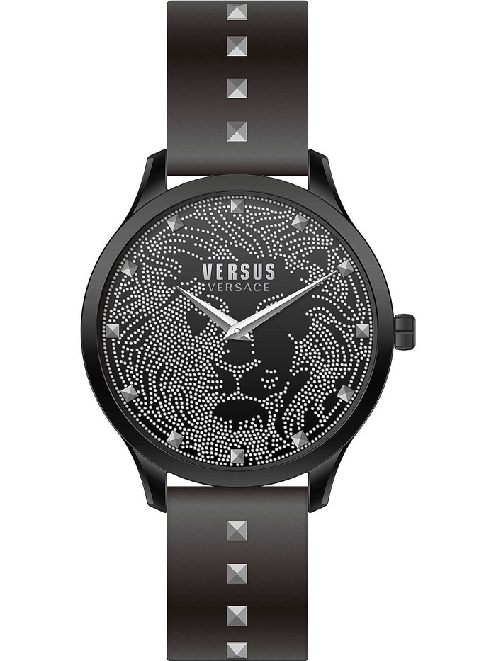 Versus by Versace Domus Roloi Batarias me Mavro Dermatino Louraki VSPVQ0420