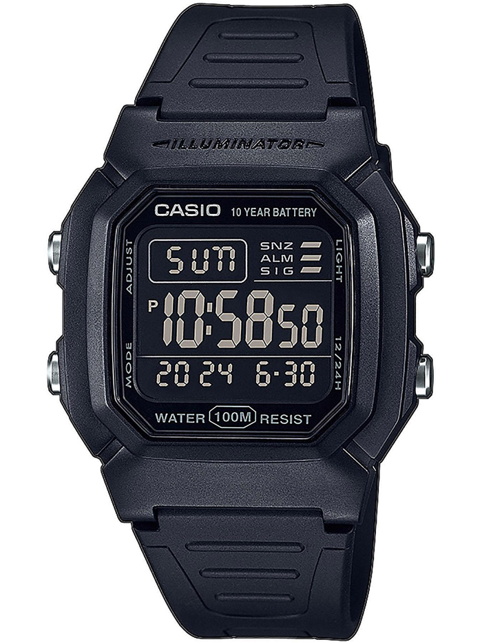 Casio Collection Roloi Batarias me Mavro Kaoutsouk Louraki W-800H-1BVES