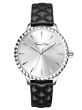 Thomas Sabo Ladies Roloi Batarias me Mavro Dermatino Louraki WA0320-203-201