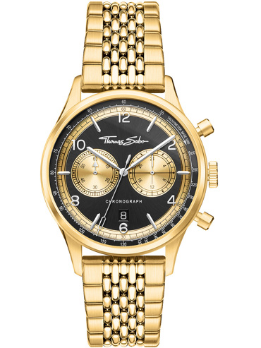 Thomas Sabo Rebel at Heart Ρολόι Χρονογράφος Μπαταρίας με Χρυσό Μεταλλικό Μπρασελέ WA0376-264-203