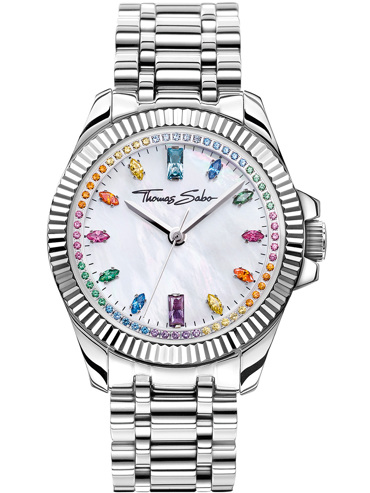 Thomas Sabo Divine Rainbow Ρολόι Μπαταρίας με Ασημί Μεταλλικό Μπρασελέ WA0394-201-201
