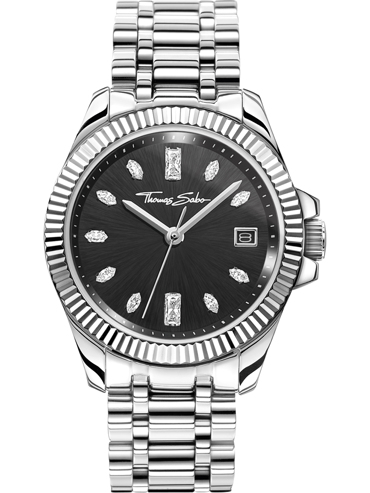 Thomas Sabo Divine Ρολόι Μπαταρίας με Ασημί Μεταλλικό Μπρασελέ WA0406-201-203