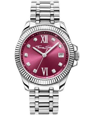 Thomas Sabo Divine Burgundy Ρολόι Μπαταρίας με Ασημί Μεταλλικό Μπρασελέ WA0407-201-212