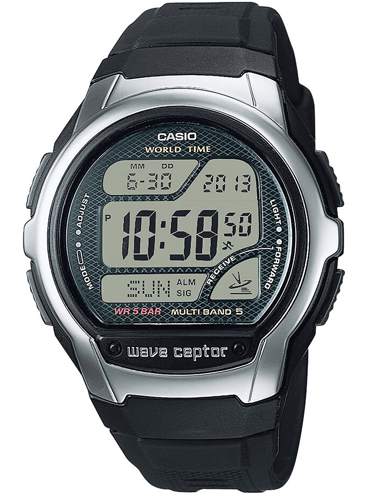 Casio Collection Radio-controlled Ρολόι Μπαταρίας με Μαύρο Καουτσούκ Λουράκι WV-58R-1AEF