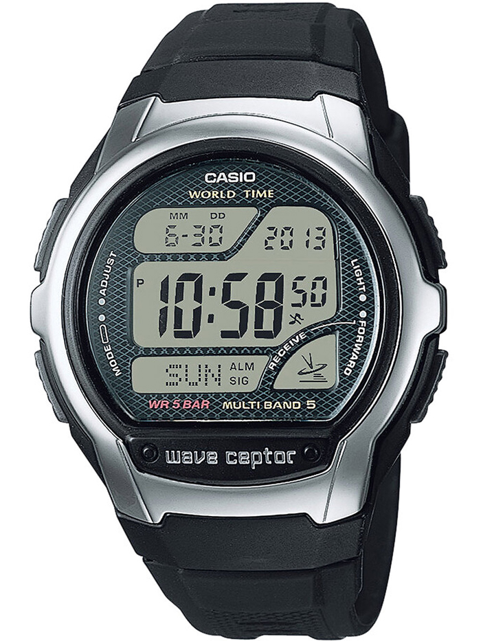 Casio Collection Radio-controlled Roloi Batarias me Mavro Kaoutsouk Louraki WV-58R-1AEF