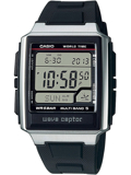 Casio Collection Radio-Controlled Roloi Batarias me Mavro Kaoutsouk Louraki WV-59R-1AEF