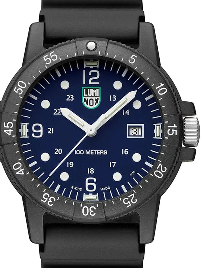 Luminox Sea Bass Roloi Batarias me Mavro Kaoutsouk Louraki X2.2003