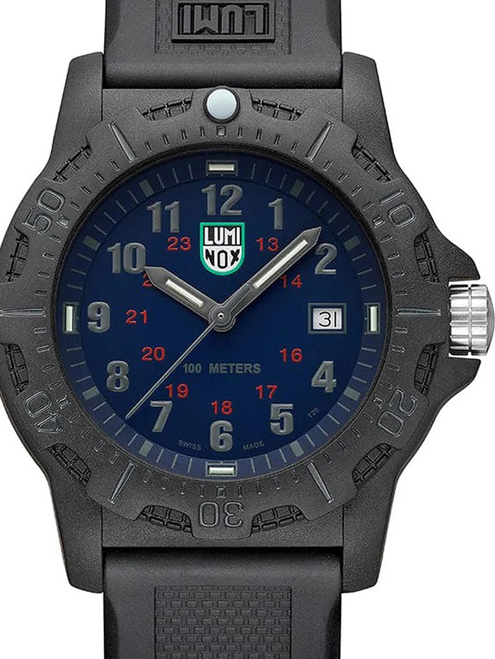 Luminox Manta Ray Roloi Batarias me Mavro Kaoutsouk Louraki X2.2033