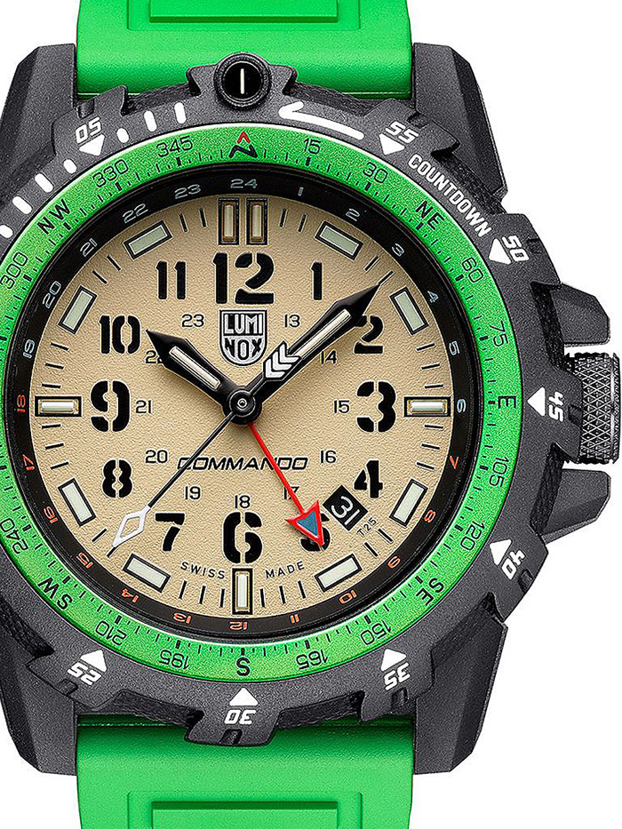 Luminox Commando Raider Dual Time Roloi Batarias me Prasino Kaoutsouk Louraki XL.3337