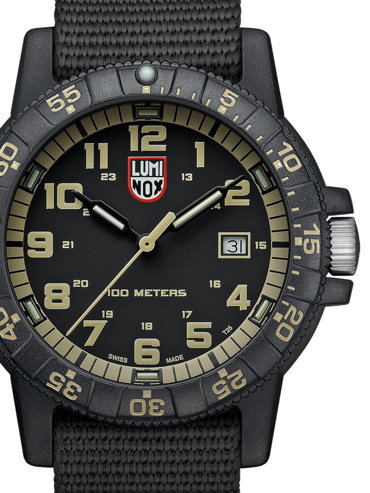 Luminox Leatherback Sea Turtle Ρολόι Μπαταρίας με Μαύρο Υφασμάτινο Λουράκι XS.0333