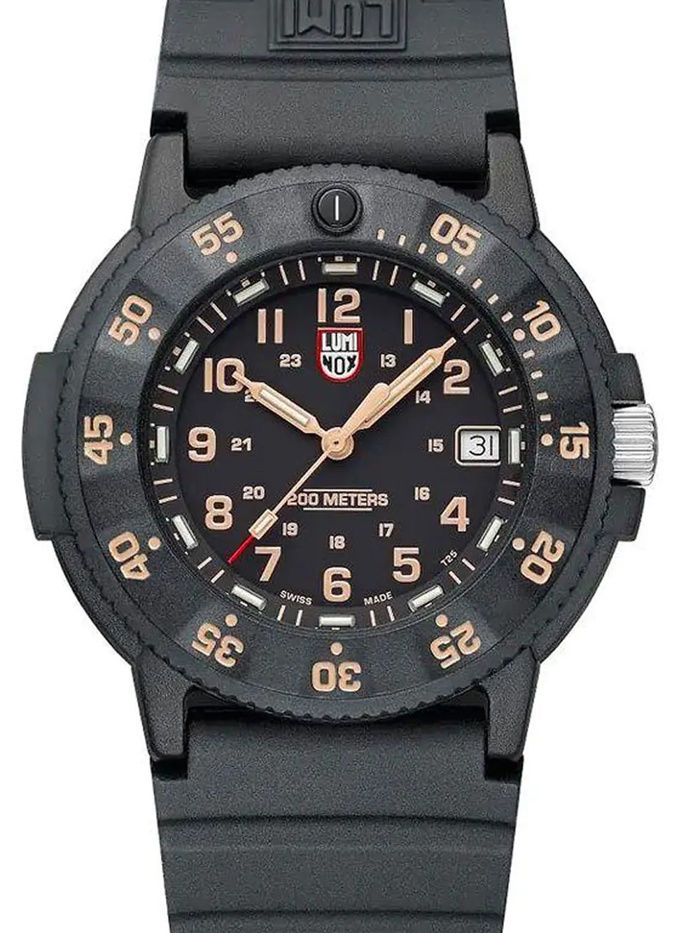 Luminox Original Navy Seal Roloi Batarias me Mavro Kaoutsouk Louraki XS.3001.EVO.OR.S