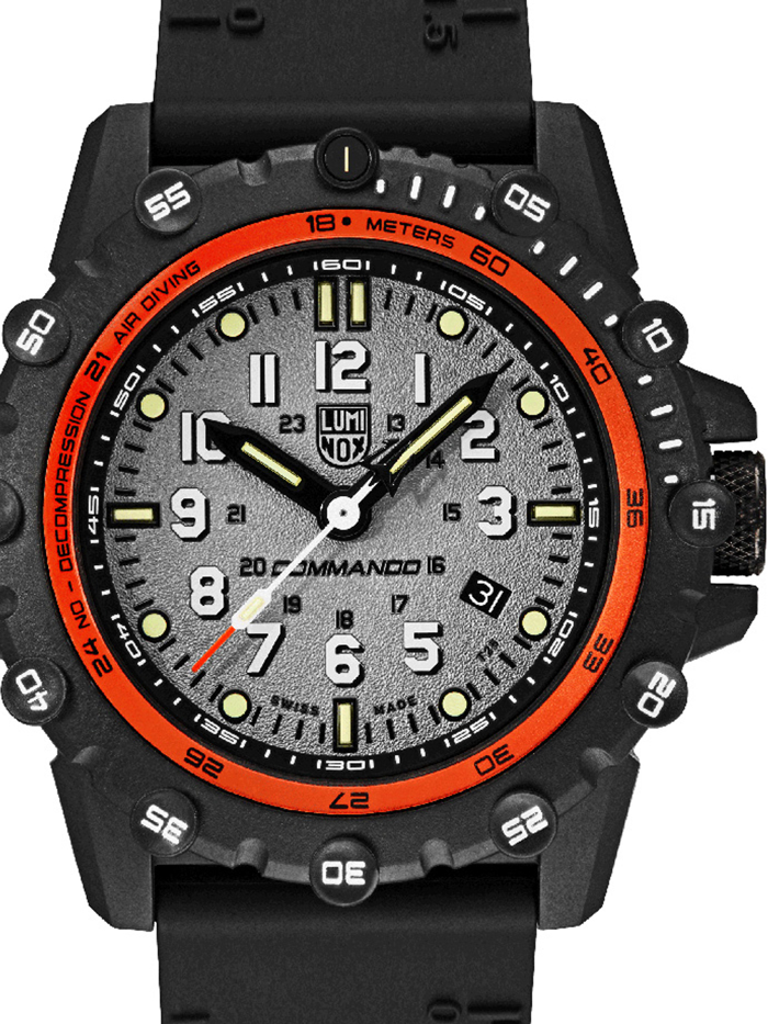 Luminox Commando Frogman Roloi Batarias me Mavro Kaoutsouk Louraki XS.3301